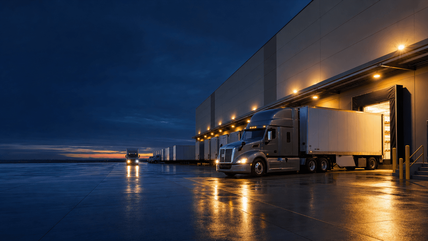 Commercial freight moving through a connected operating network