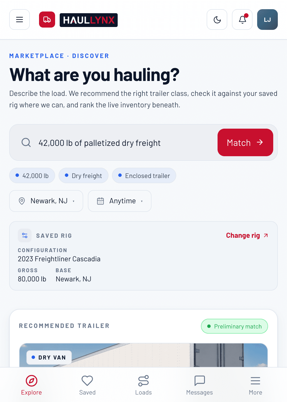 HaulLynx commercial trailer marketplace