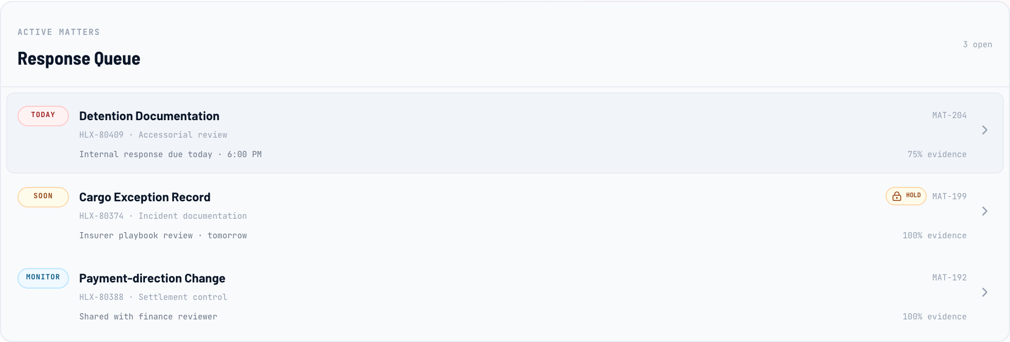 Matter Desk response queue
